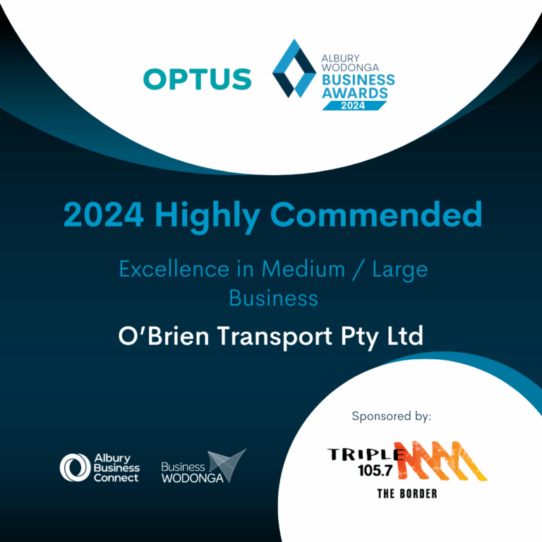 Excellence in Medium / Large Business - O'Brien Transport Pty Ltd